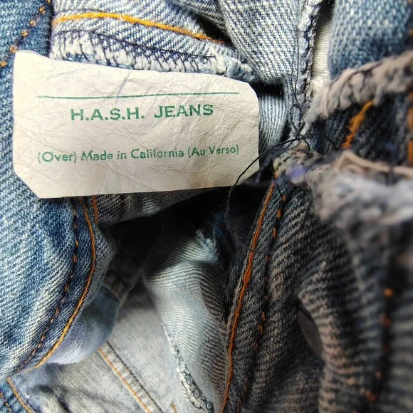 H.A.S.H. Jeans Wide Leg Flare Women 31x36 Blue Vintage High Rise Light Wash - Picture 16 of 16